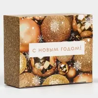 Подарочная коробка складная, новогодняя&laquo;Новогодние шары&raquo;, 12 х 10 х 5 см, Новый год