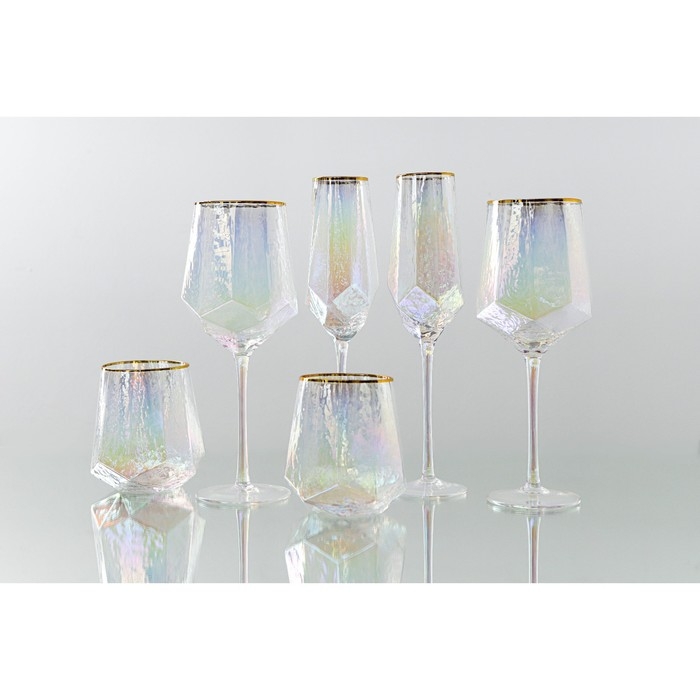 Набор бокалов для шампанского стеклянный Magistro &laquo;Дарио&raquo;, 180 мл, 7&times;27,5 см, 6 шт, цвет перламутровый