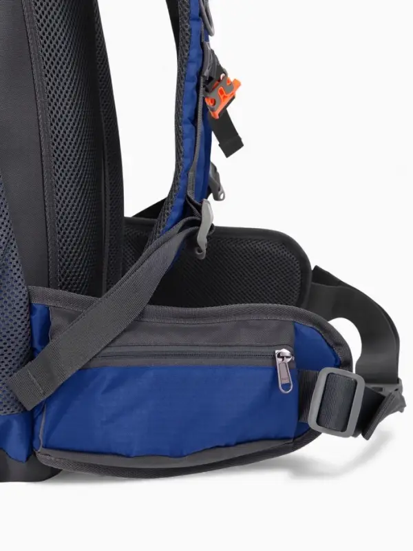 Рюкзак тур 65+5л, 30*20*53, отдел на шнурке, 5нар+2вн кармана, цвет синий