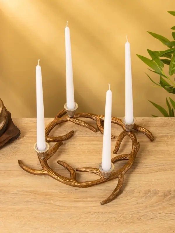 Подсвечник на 4 свечи &laquo;Медные рога&raquo;, 27&times;27&times;6 см, алюминий