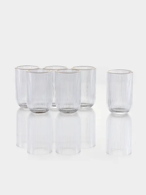 Набор стаканов 6 шт, 400 мл, золотой обод