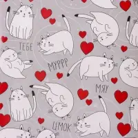 Бумага упаковочная глянцевая двухсторонняя &laquo;Коты&raquo;, 70 х 100 см