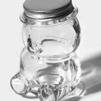 Баночка стеклянная для мёда и варенья &laquo;Медвежонок&raquo;, 170 мл, 7&times;10 см