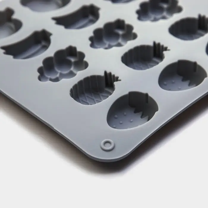 Форма для мармелада Доляна &laquo;Фрукты&raquo;, силикон, 21,3&times;14,4&times;1,5 см, 25 ячеек (3&times;2 см), цвет серый