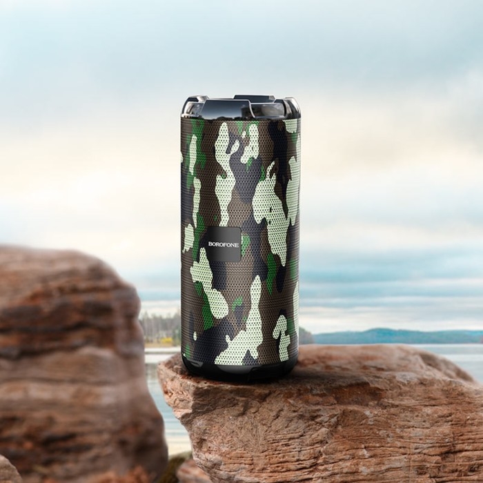 Портативная колонка Borofone BR15, 10 Вт, BT5.0, AUX, FM, microSD, USB, 1200 мАч, цвет хаки