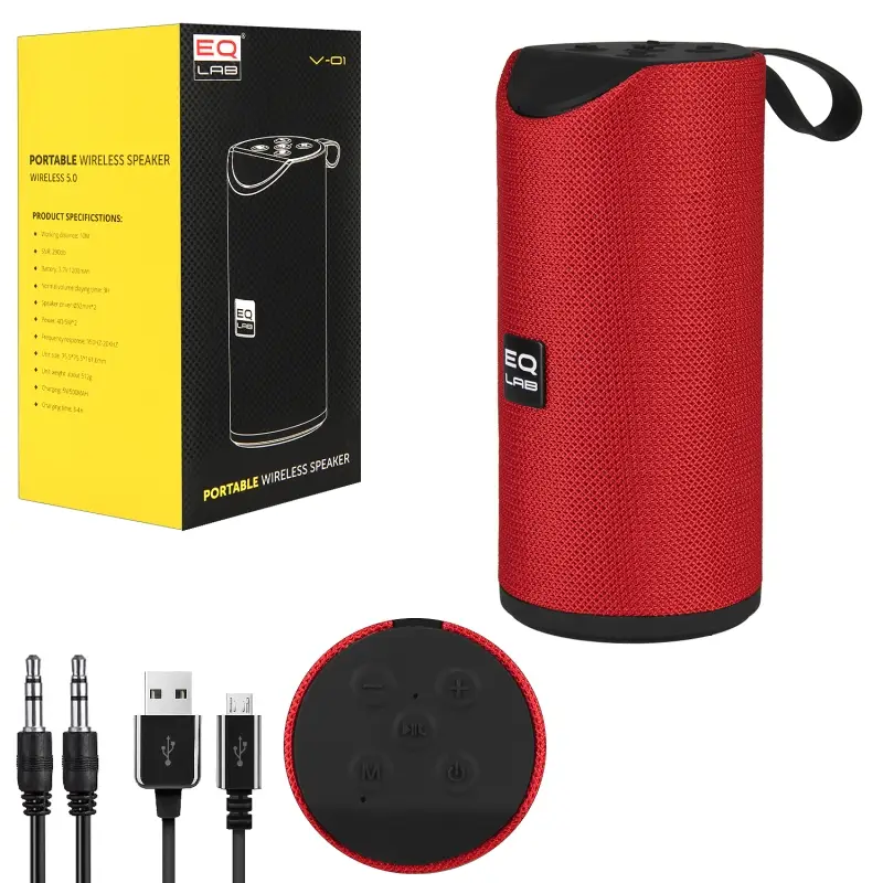 Портативная акустика V-01 Красная (40шт/кор)