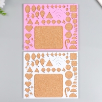 Линейка для квиллинга пластик, пробка МИКС 21,5х18,5х0,7 см