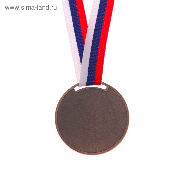 Медаль под нанесение &laquo;Лавры&raquo;, ⌀ 5 см., триколор. Цвет бронз. С лентой