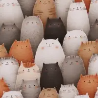 Бумага упаковочная глянцевая двухсторонняя &laquo;Коты&raquo;, 70 &times; 100 см