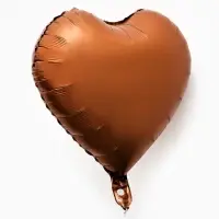 Воздушные шары фольгированные 17" "Сердце" цвет шоколадный сатин, набор 5 штук