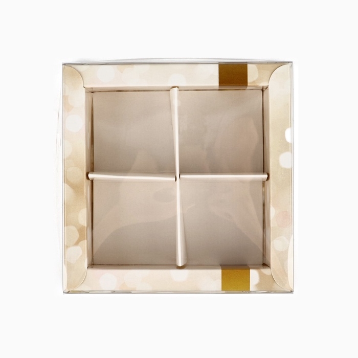 Коробка под 4 конфеты с ячейками &laquo;Поздравляю&raquo;, 10 х 10 х 3 см