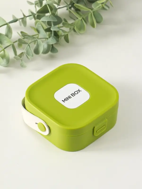 Шкатулка пластик для украшений с зеркалом, с ручкой 3 ячейки, 3 полосы, зелёны 9х9х3,8 см