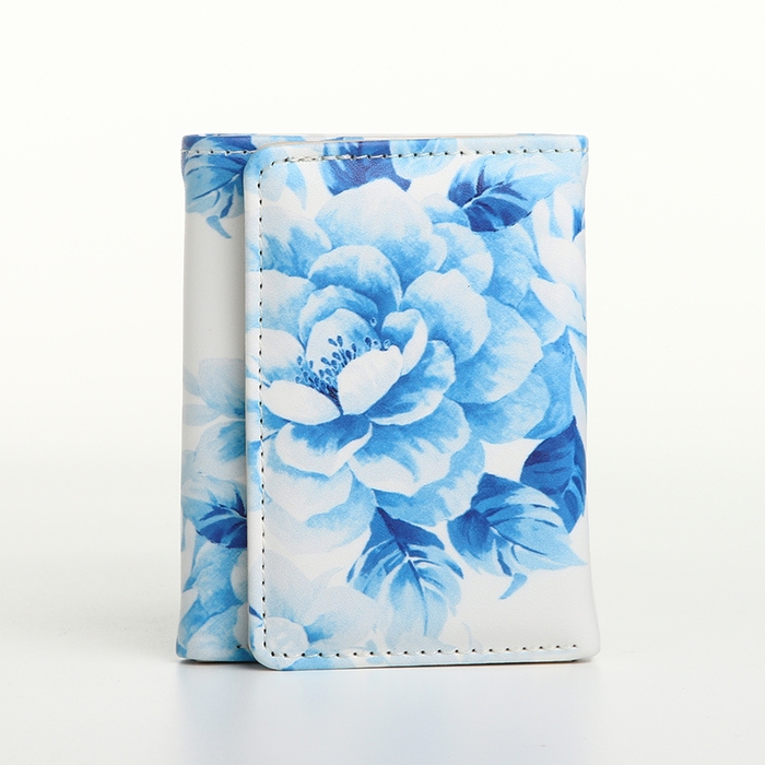 Кошелёк женский на кнопке, цвет голубой