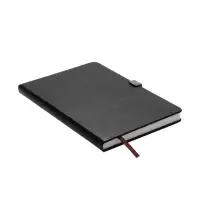 Ежедневник недатированный формат А5, с хлястиком, 80л, линия, пвх, Черный