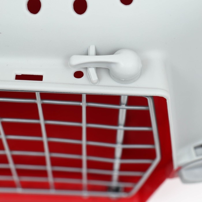 Переноска для животных пластиковая 47 х 30 х 35 см, вес до 9 кг, красная