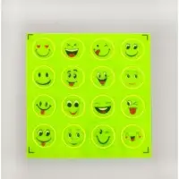 Светоотражающие наклейки &laquo;Смайлы&raquo;, d = 2 см, 16 шт на листе, цвет жёлтый