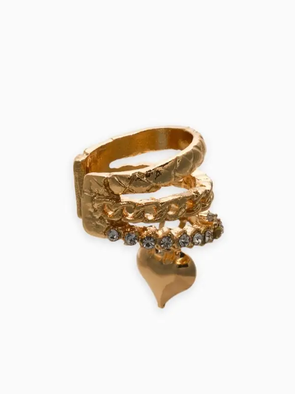 Кафф &laquo;Стиль&raquo; сердце, стеганое, белые в золоте