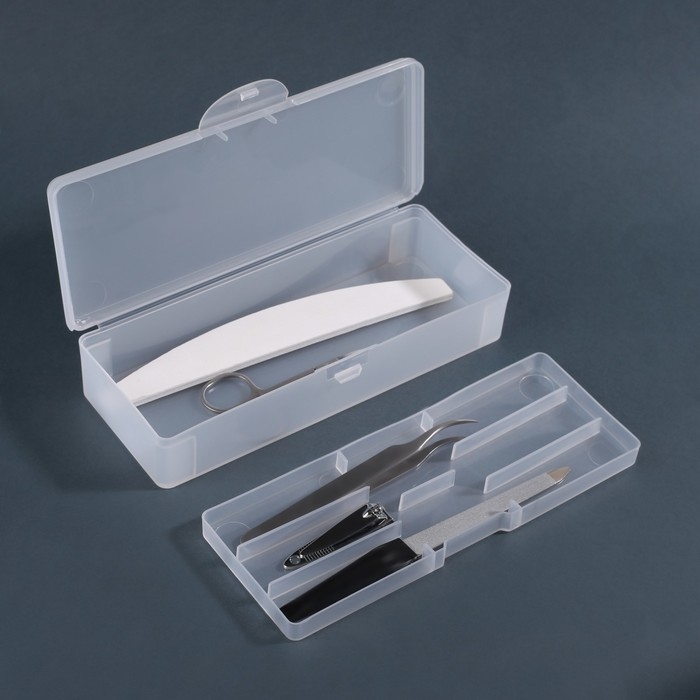 Органайзер для хранения маникюрных/косметических принадлежностей, с вложением, 19 &times; 7,5 см, цвет белый