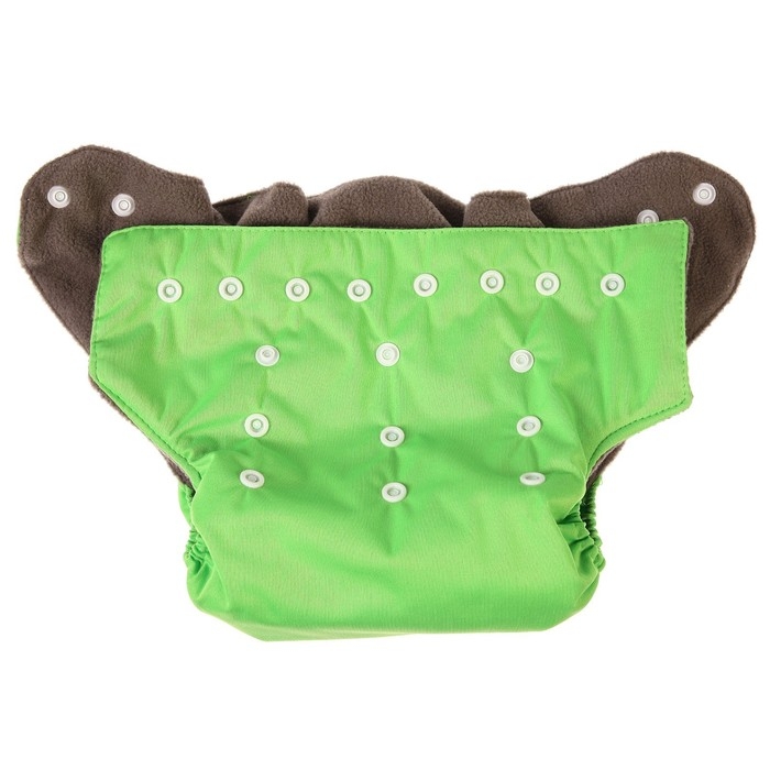 Многоразовый подгузник, 3-15 кг, угольно-бамбуковая ткань, цвет зеленый, Крошка Я