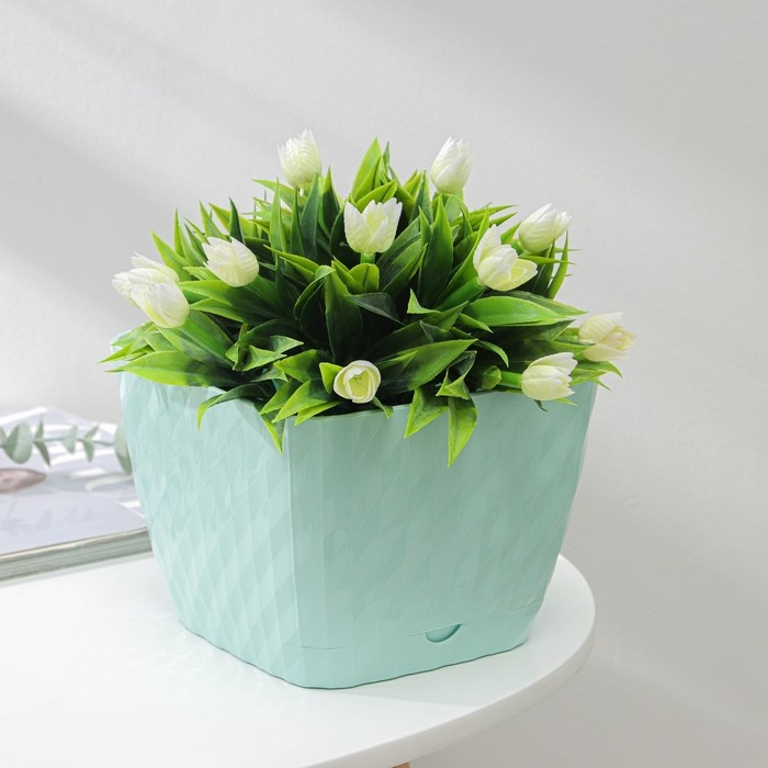 Горшок для цветов с поддоном &laquo;Классика&raquo;, 2 л, пластиковый, цвет мятный