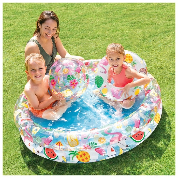 Бассейн надувной &laquo;Фрукты&raquo;, 122 х 25 см, с кругом и мячом, от 2 лет, 59460NP INTEX