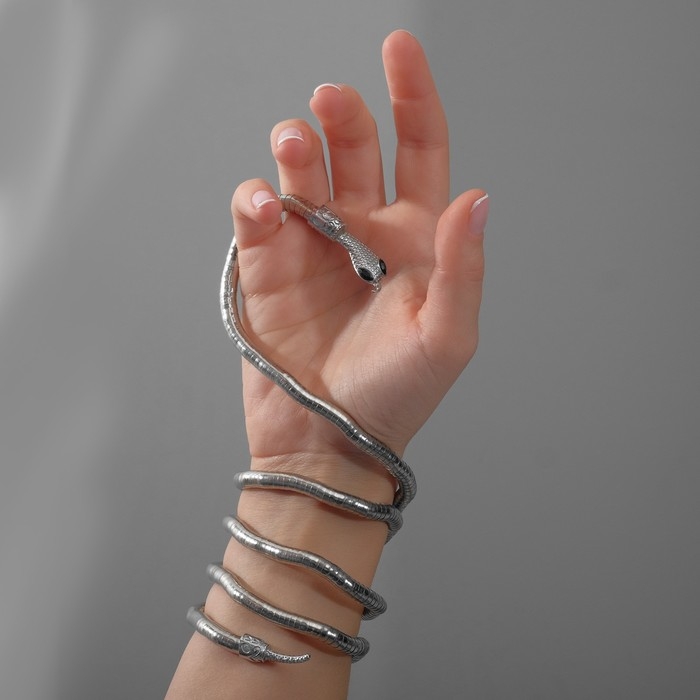 Колье-трансформер &laquo;Змея&raquo;, цвет чернёное серебро, 90 см