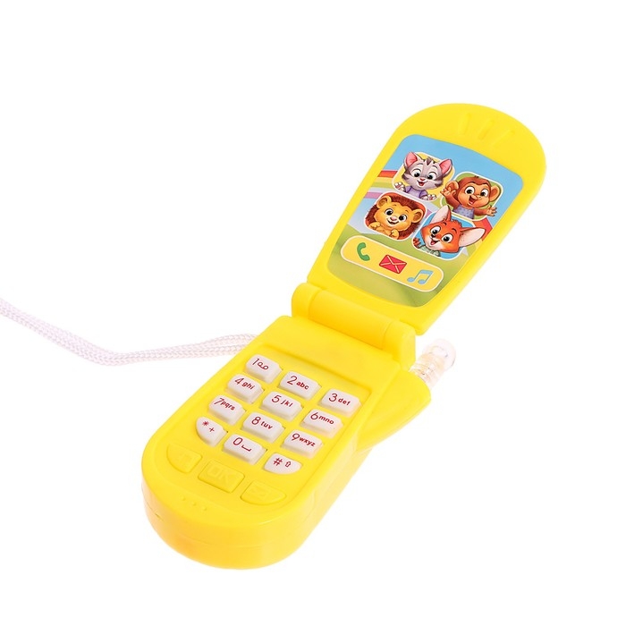 Музыкальный телефон &laquo;Зверюшки&raquo;, русская озвучка, световые эффекты, работает от батареек, МИКС