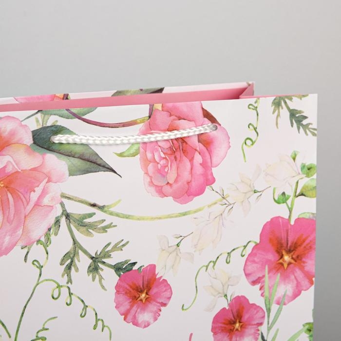 Пакет подарочный ламинированный, упаковка, With love, L 28 х 38 х 9 см