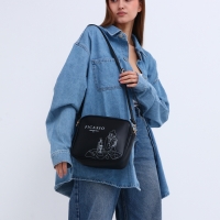 Сумка женская через плечо TEXTURA, маленького размера, цвет чёрный