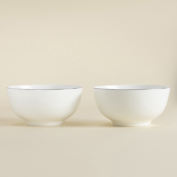 Салатники SL Home &laquo;Каскарон&raquo;, 900 мл, d=16 см, набор 2 шт, костяной фарфор, белые