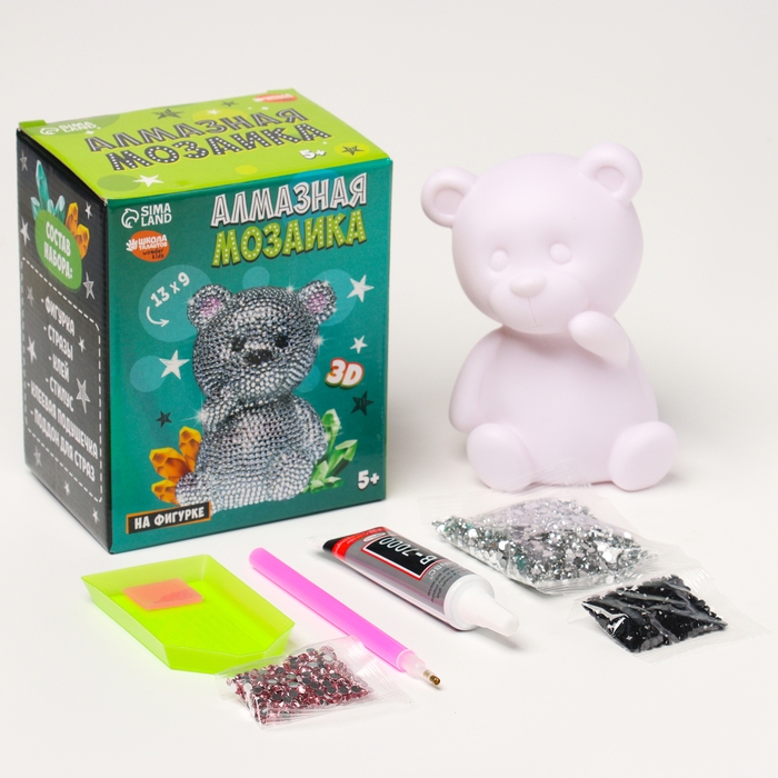 Алмазная мозаика на фигурке для детей &laquo;Милый мишка&raquo;, полное заполнение