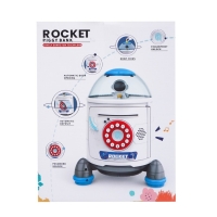 Копилка &laquo;Ракета&raquo;, свет, звук, засасывает купюры, цвет синий