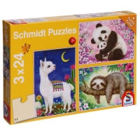 Пазл &laquo;Лама, панда, ленивец&raquo;, 3 &times; 24 элемента