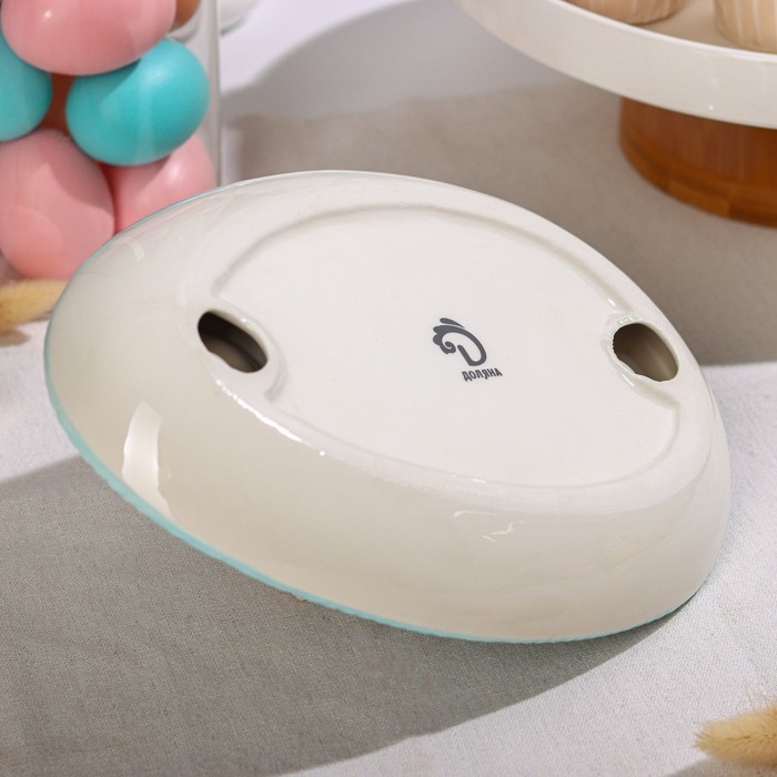 Подставка для яиц Доляна &laquo;Зайка&raquo;, 25&times;18&times;9 см, цвет голубой