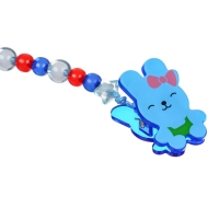 Соска - пустышка силиконовая ортодонтическая, от 12 мес., с колпачком + держатель &laquo;Зайка&raquo;, цвет синий