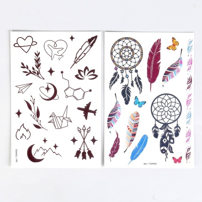 Набор &laquo;Детские татуировки&raquo;, светятся в темноте, 2 листа