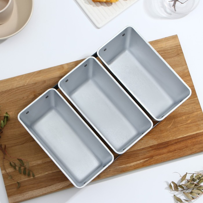 Хлебная форма Л-7, 22,5&times;11,5&times;12,2 см, 3-х секционная