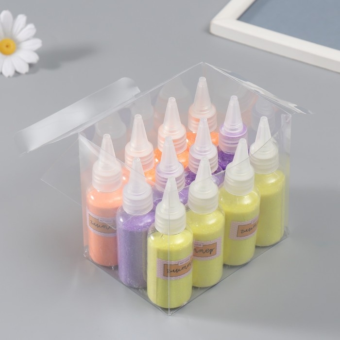 Глиттер для творчества в бутылочке "Пудра неон" 30 гр МИКС 10х2,8х2,8 см