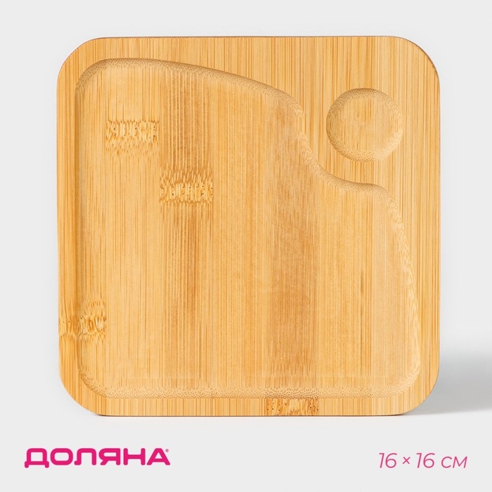 Блюдо для подачи Доляна &laquo;Бамбук&raquo;, 16&times;16 см, квадратное, бамбук