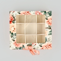 Коробка под 9 конфет с ячейками &laquo;Ты прекрасна&raquo; 14.5 х 13.5 х 3.5 см