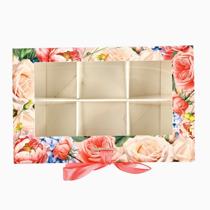 Коробка под 6 конфет с ячейками &laquo;Подарок&raquo; 14.8 х 9.5 х 3.5 см