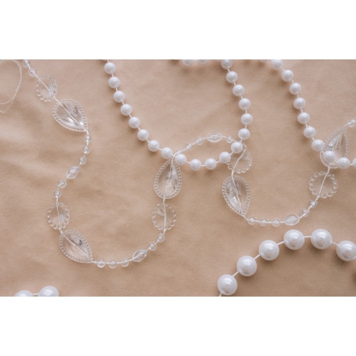 Бусы на нитях, 15 мм, 9 &plusmn; 1 м, цвет прозрачный