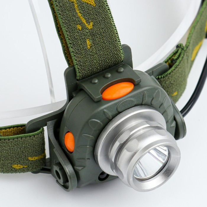 Фонарь налобный аккумуляторный, 3 режима, 5 х 6.5 см, от сети 220 Вт