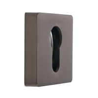 Накладка на цилиндровый механизм LOCKLAND, квадратная, цвет графит, комплект.