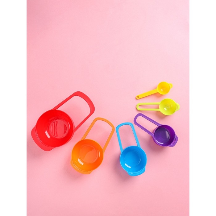 Набор мерных ложек Доляна &laquo;Креатив&raquo;, 6 шт: 250 мл,125 мл, 85 мл, 60 мл,15 мл,7,5 мл, цвет МИКС