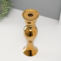 Подсвечник керамика на 1 свечу "Вуаль" d=1,5 см золото 9,8х9,8х30,5 см