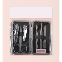 Набор маникюрный &laquo;Тренд&raquo;, 6 предметов, в футляре, цвет чёрный