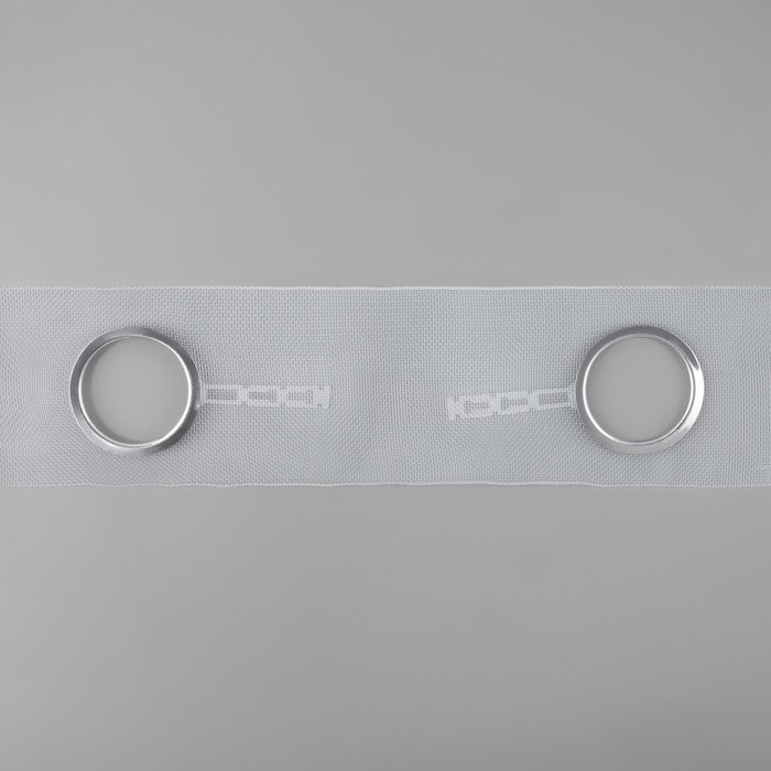 Шторная лента с люверсами, для драпировки, органза, d = 4,2 см, 8,5 см, 50 &plusmn; 1 м, цвет прозрачный/белый