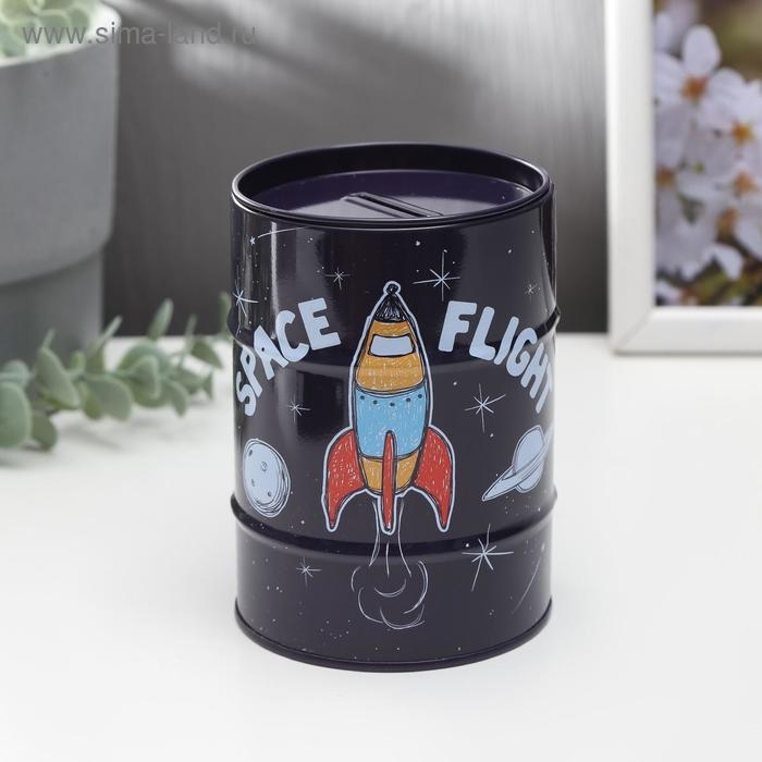 Копилка металл банка "Ракета" 12х8х8 см