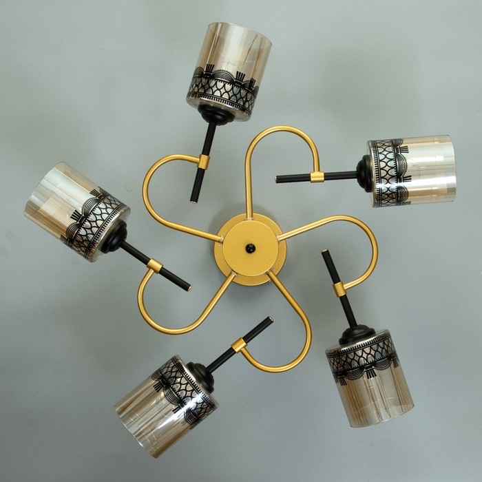 Люстра "Марси" 5хЕ27 40Вт черно-золотой 60х60х27 см BayerLux